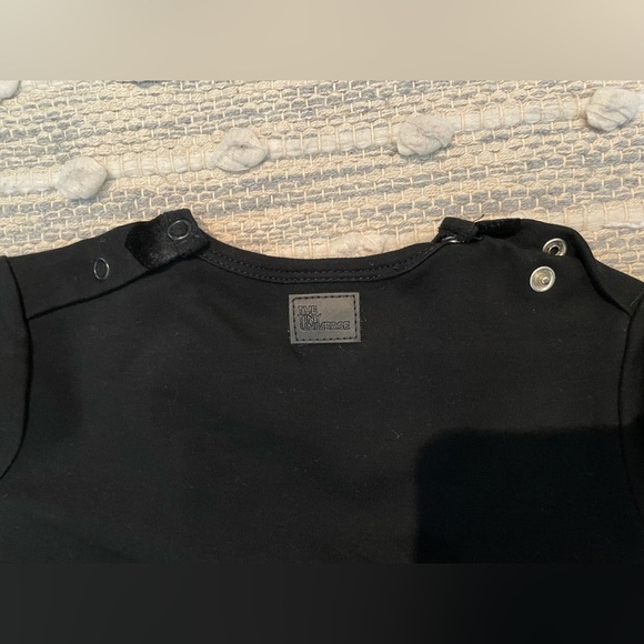 12 month black one piece faux velvet suit - Picture 3 of 7